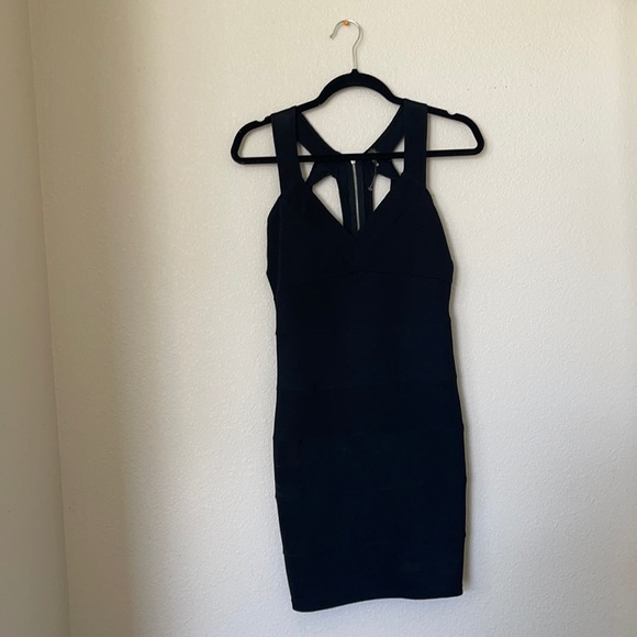 Poof! Dresses & Skirts - Poof! Size L  Black Bandage Cut-out Sexy Zipper Dress